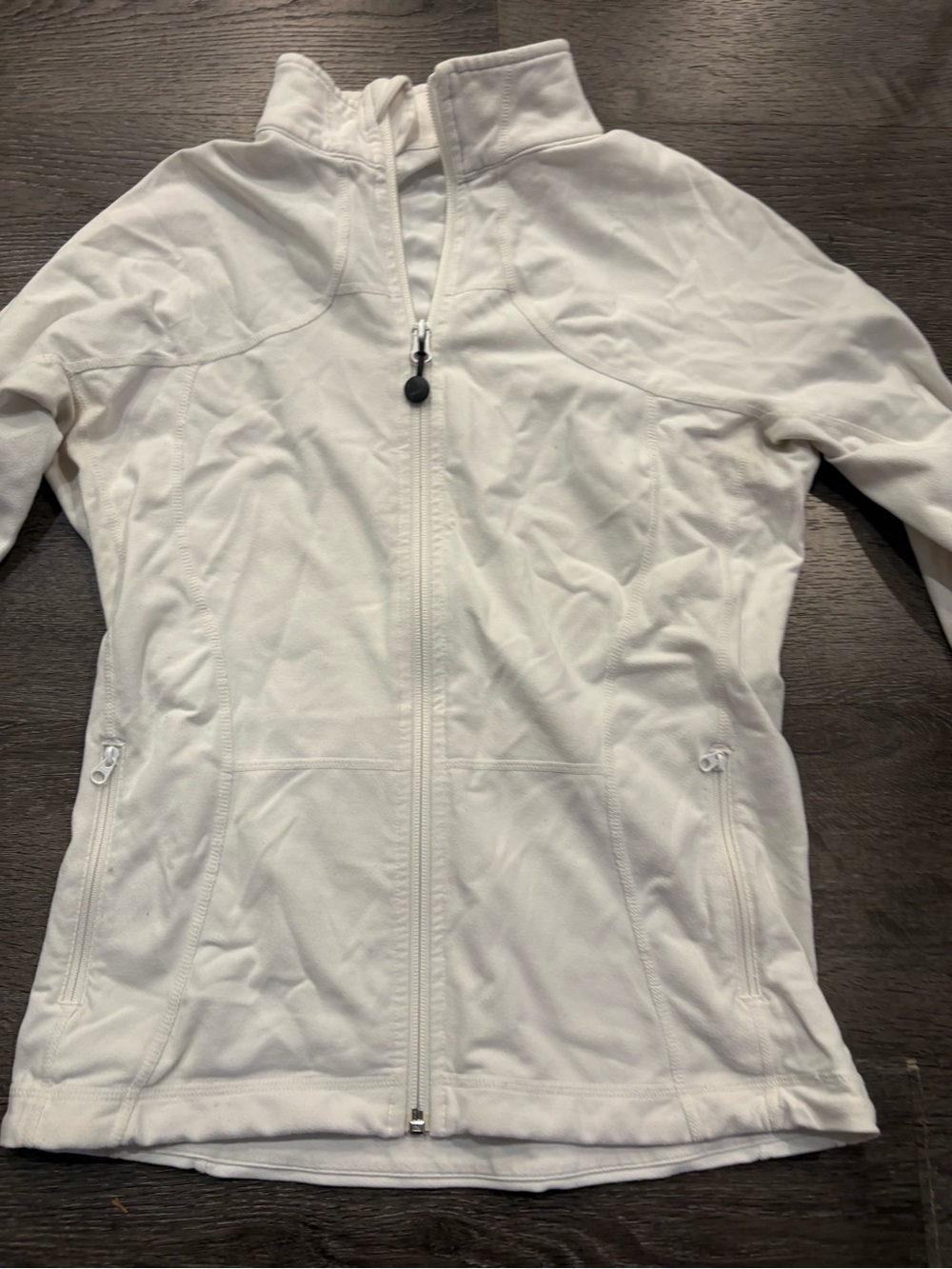 Ladies size 8 lululemon athletic full zip white jacket